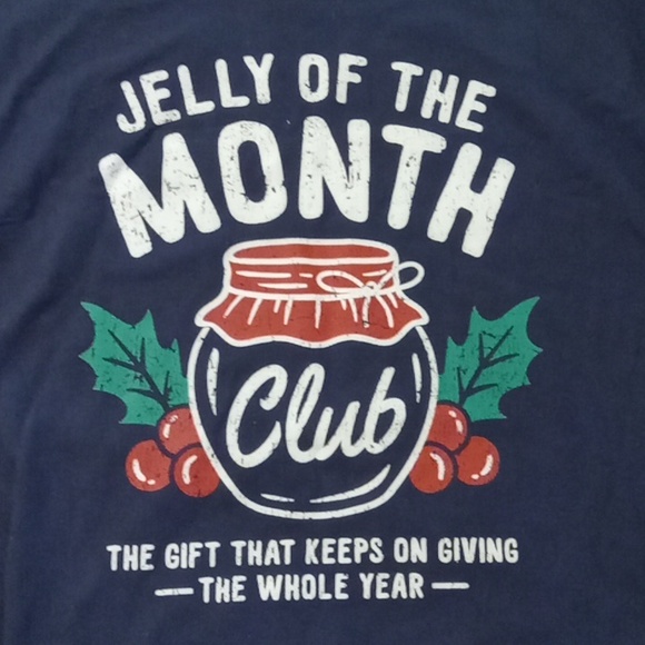 Jelly Of The Month Club Navy Short Sleeve T-Shirt Sz Large - Picture 3 of 5